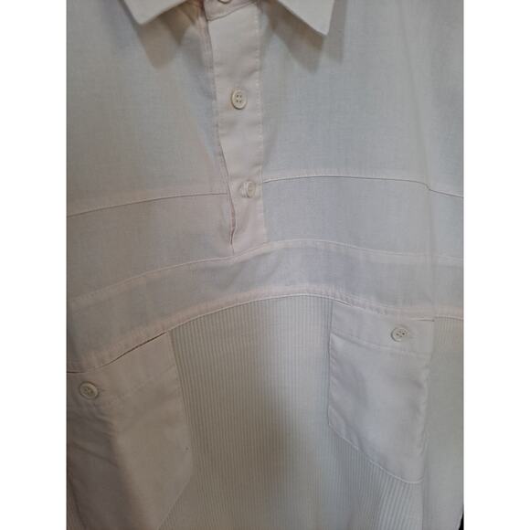 Vintage Palmerland Cream Short Sleeve Ribbed Polo‎ Golf Shirt Size Large - Picture 3 of 7